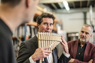 NMF Flentrop panfluit Matthijs Koene en Frits Schutte van NMF foto vrij van rechten fotograaf Jeroen Dietz